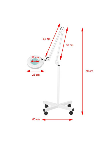Lupa led s4 lampada + treppiede led reg. intensità luminosa 