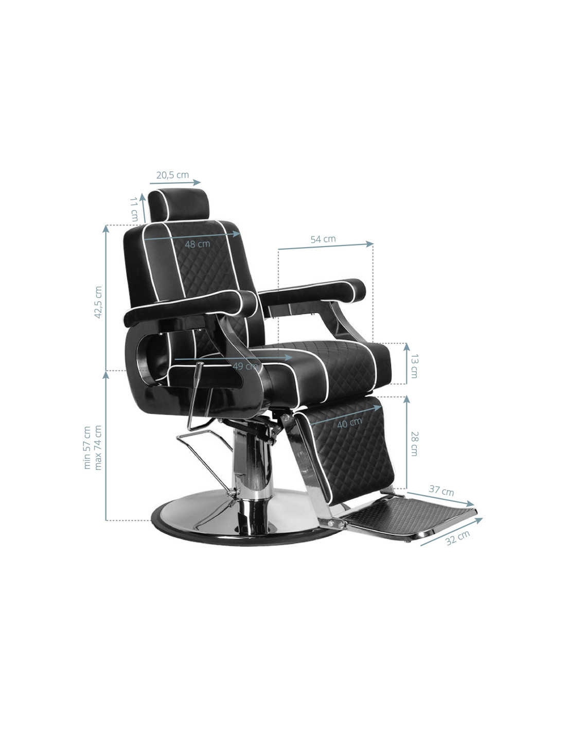Paulo black Barber chair 