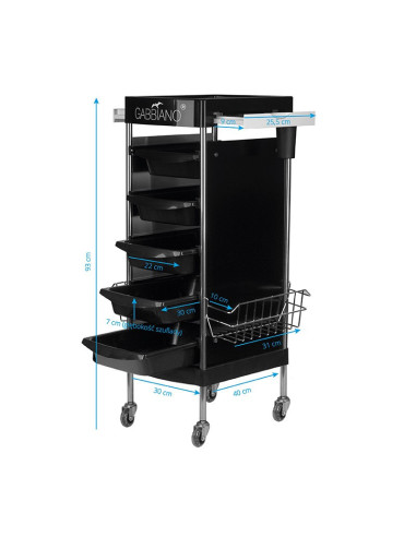 V20 hairdressing, coloring and storage trolley