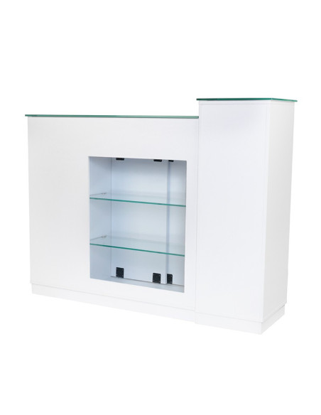Jonak reception desk counter with display case