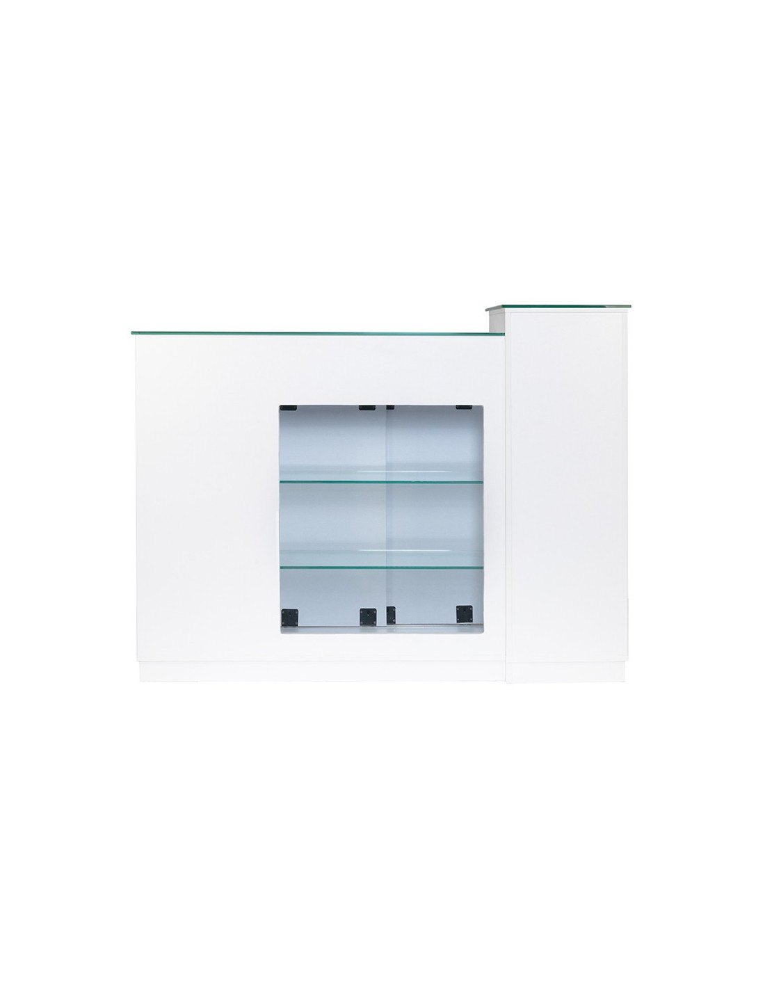 Comptoir bureau banque d'accueil jonak avec vitrine 