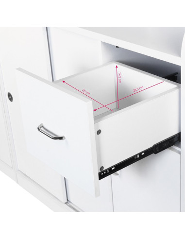 Jonak reception desk counter with display case