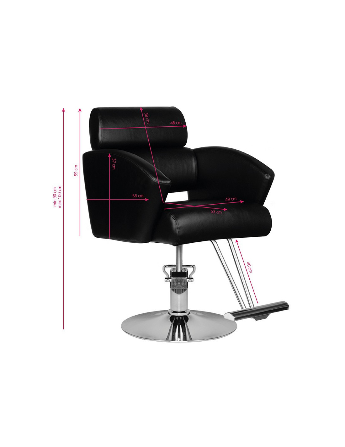 Sillón de peluquería accera negro 