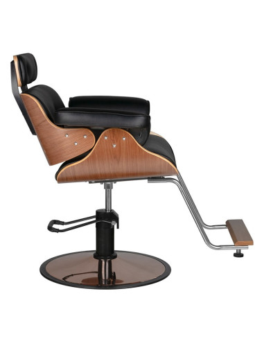 Friseurstuhl Florence aus schwarzem Nussbaum