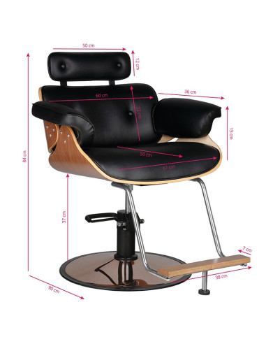 Florence black walnut hairdressing chair