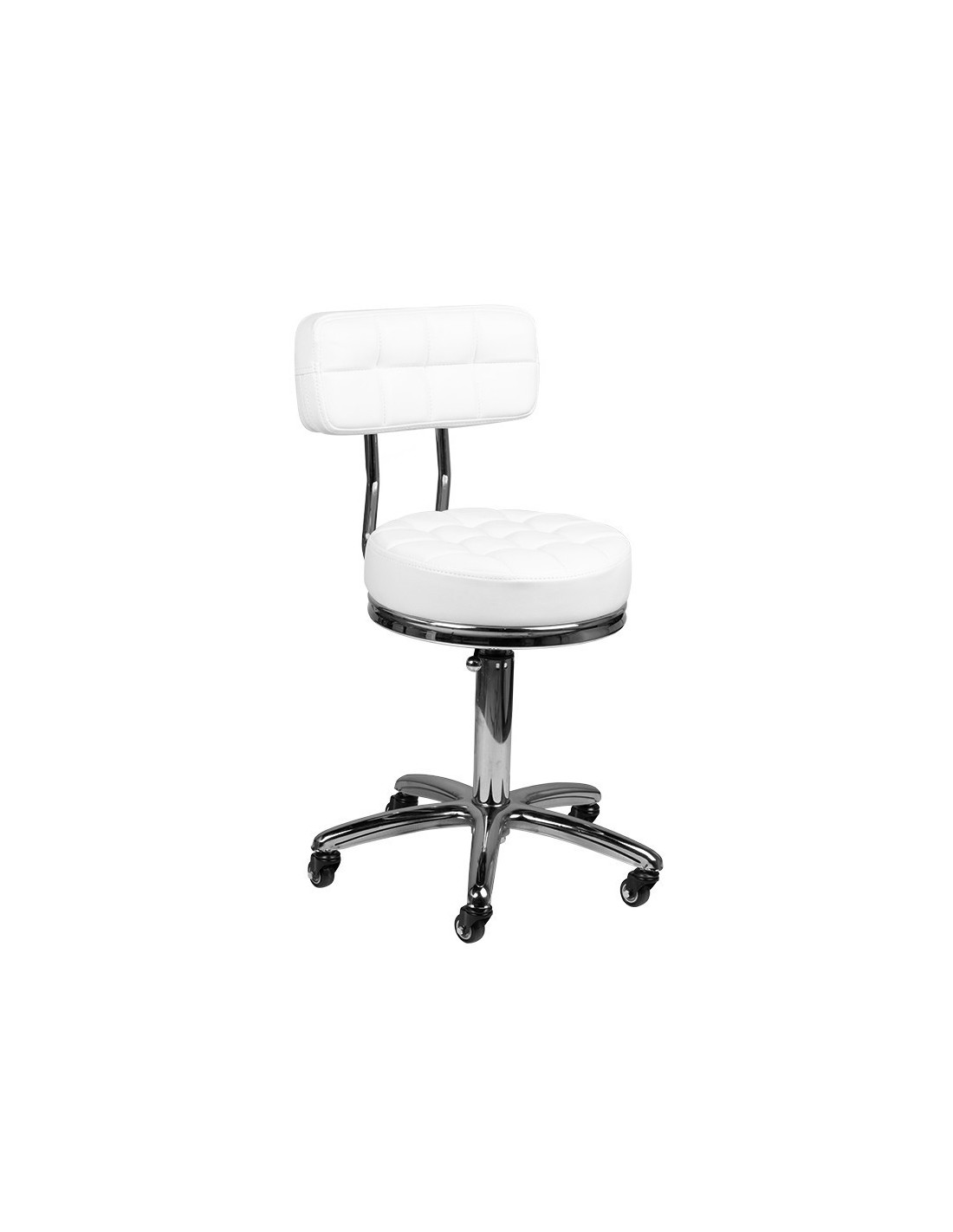 Tabouret à roulettes AM-877 BLANC