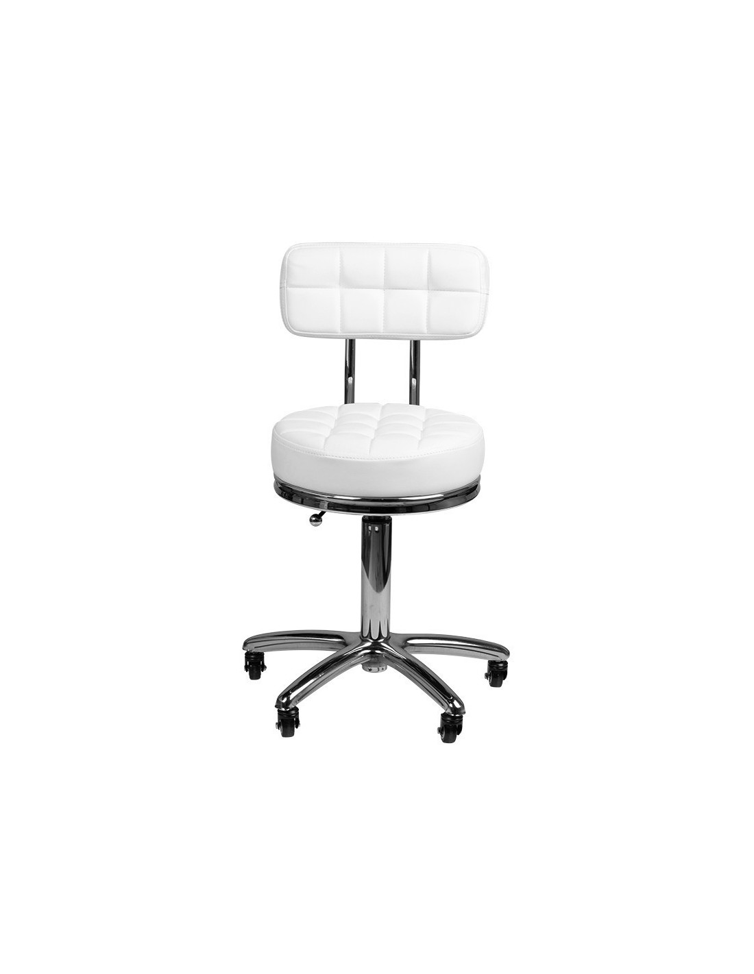Tabouret à roulettes AM-877 BLANC