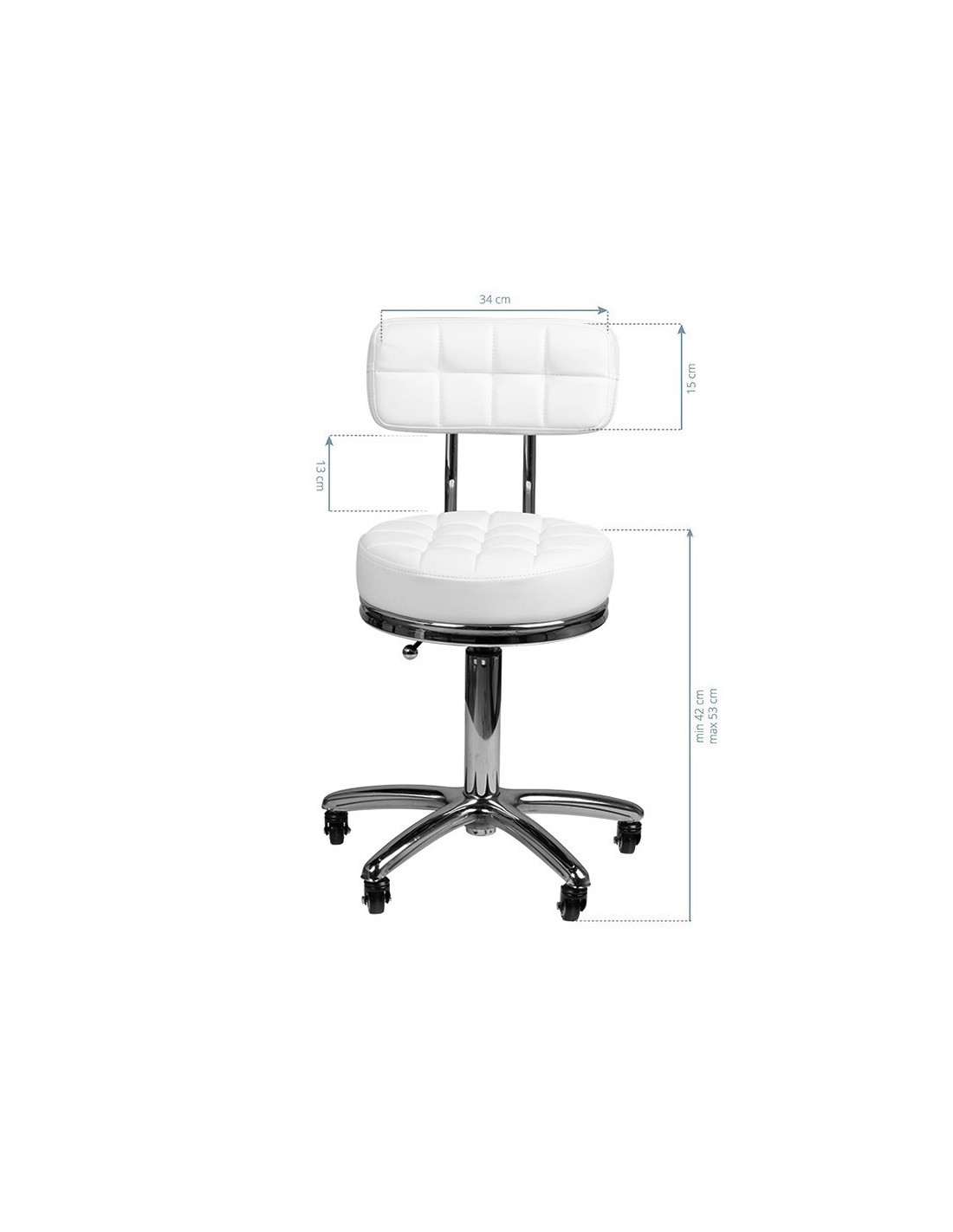 Tabouret à roulettes AM-877 BLANC