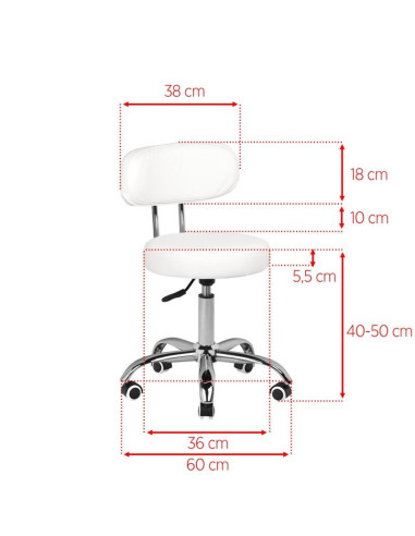 Tabouret à roulettesA-007 BLANC
