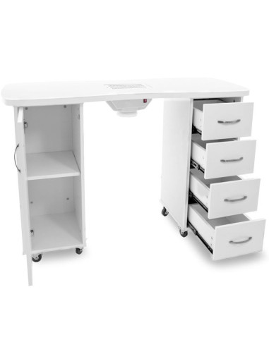 Table manucure valentina blanc avec aspirateur