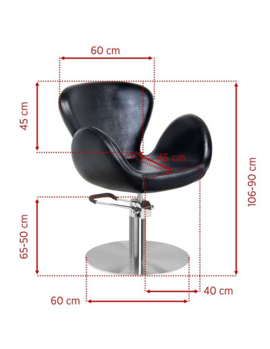 Amsterdam black hairdressing chair {attributes}
