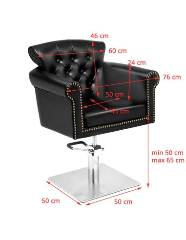Fauteuil de coiffure berlin noir