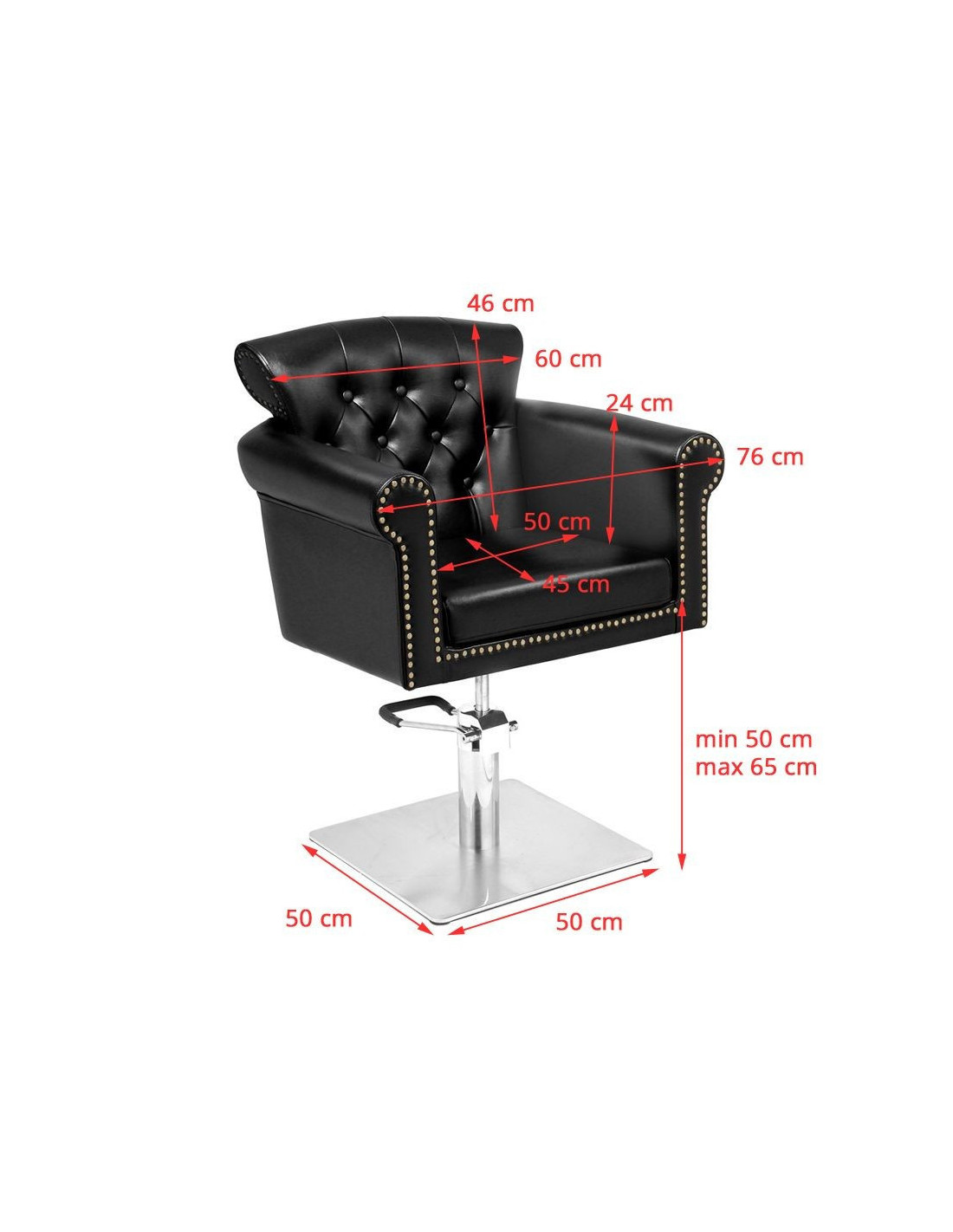 Berlin black hairdressing chair {attributes}