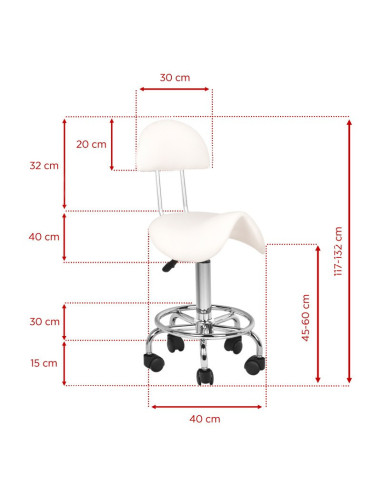 Associate Article  118590 TABOURET COSMETIQUE 6001 BLANC