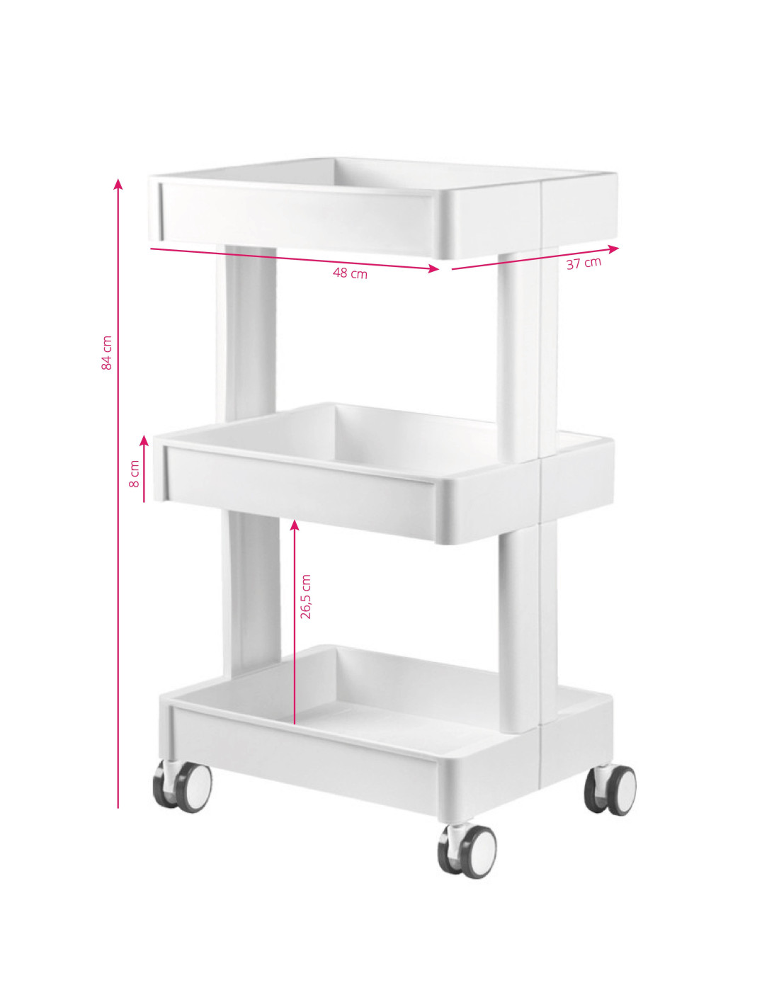 Cosmetic trolley 084 white