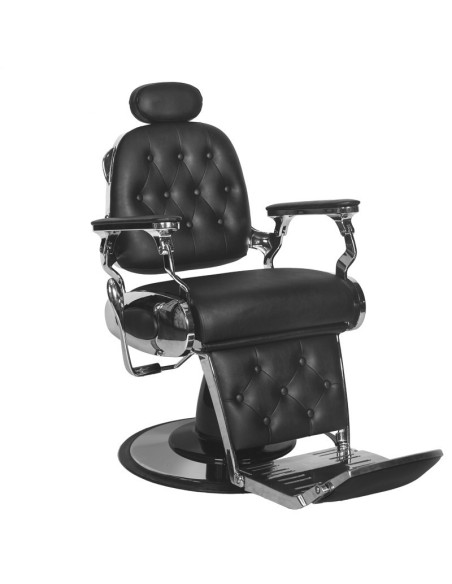 Nom Produit optimisé : Fauteuil Barbier Francesco – Noir & Gris 