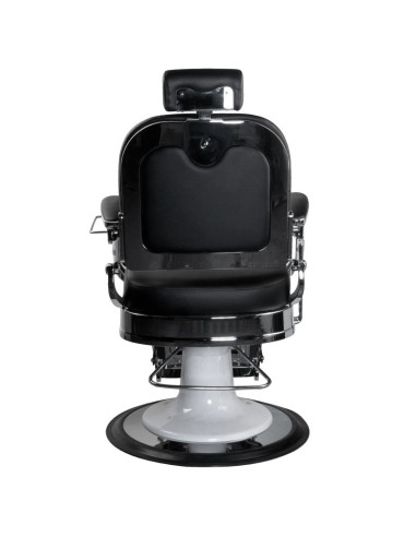 Ernesto Upholstered Barber chair – Silver & Black – Retro Look & Professional Comfort 