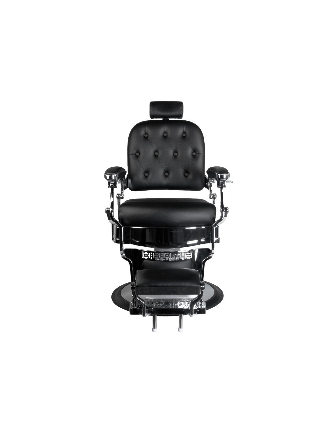 Ernesto Upholstered Barber chair – Silver & Black – Retro Look & Professional Comfort 