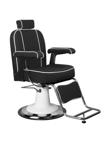 Silla de barbero AMADEO BLACK: diseño vintage y ergonomía profesional