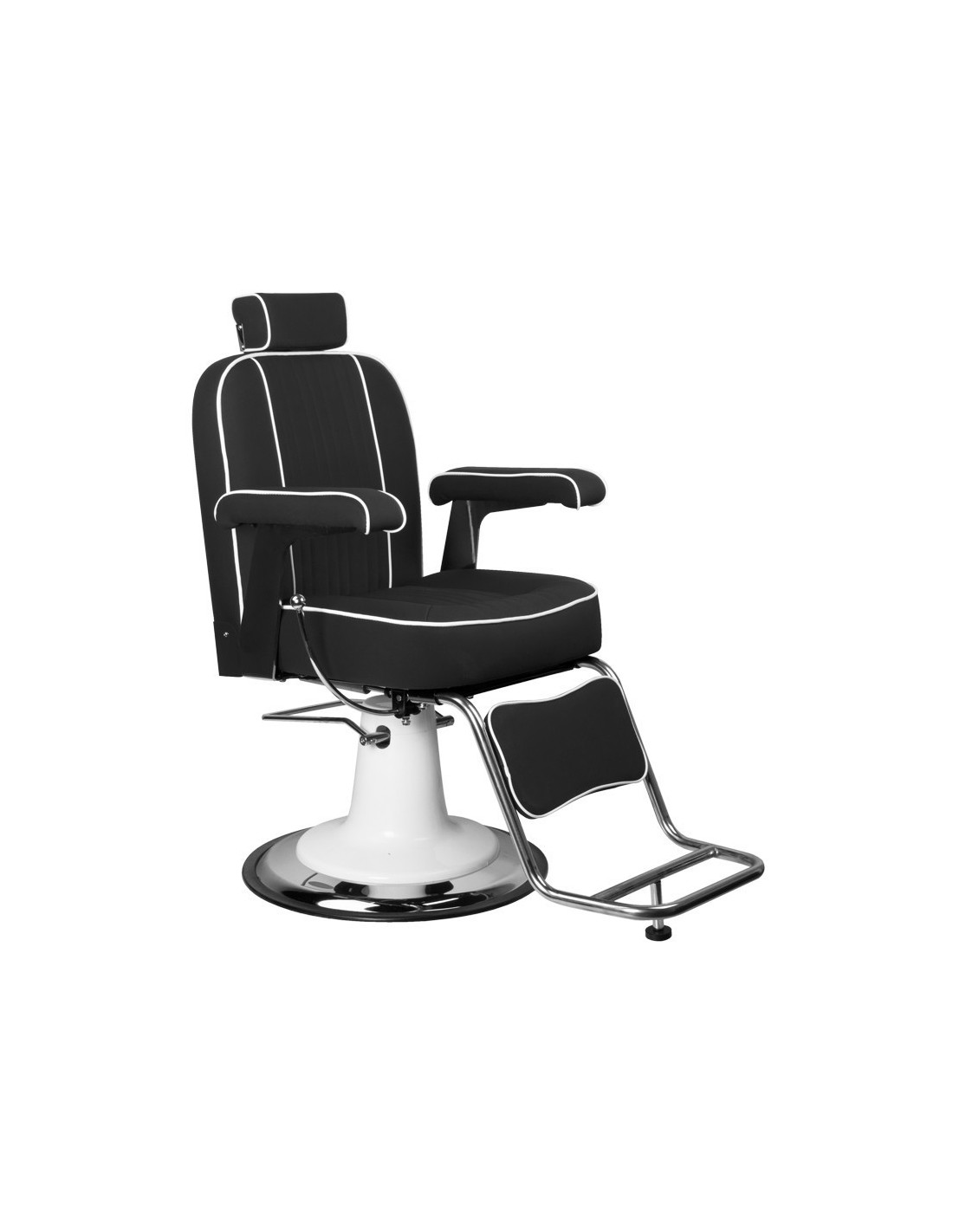 AMADEO BLACK Barberstuhl – Vintage-Design & professionelle Ergonomie 