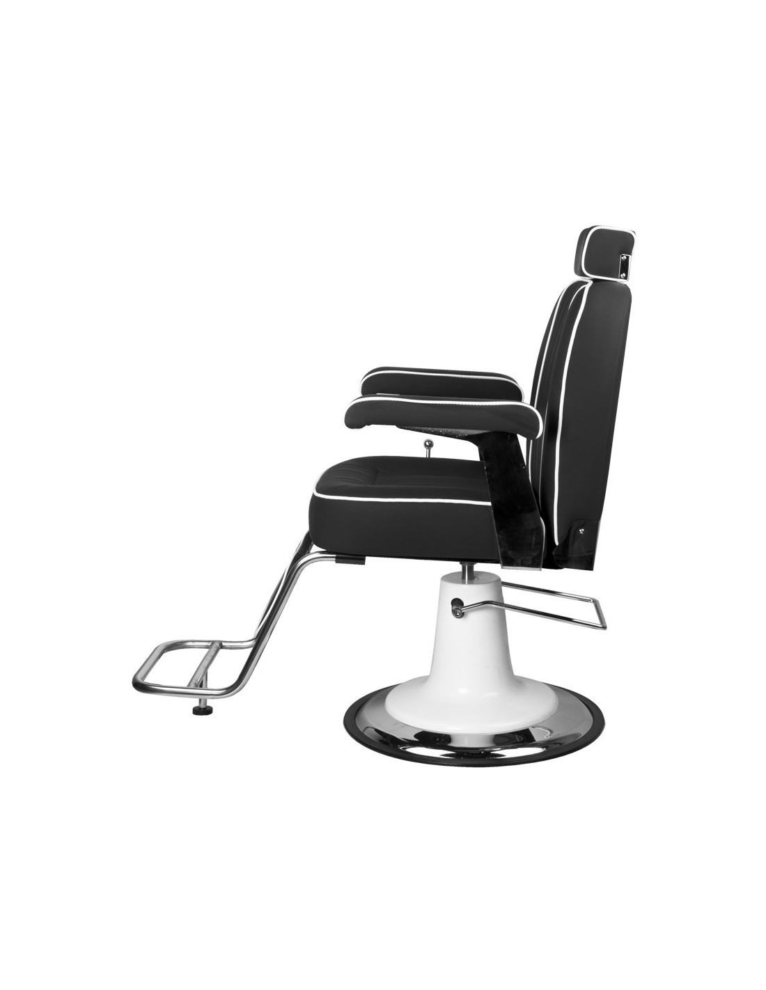 AMADEO BLACK kappersstoel – Vintage design en professionele ergonomie