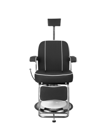 Silla de barbero AMADEO BLACK: diseño vintage y ergonomía profesional