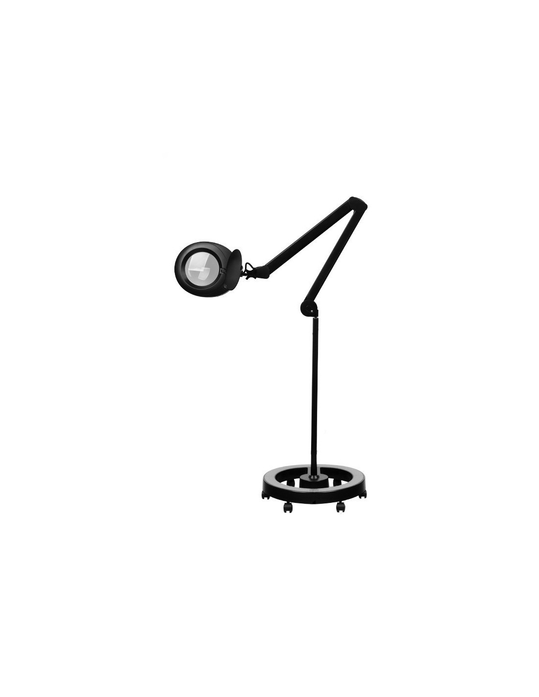 Lupa elegante 6025 60 led smd 5d lampada nera con treppiede 