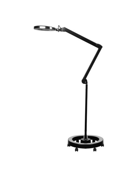 Lupa elegante 6025 60 led smd 5d lâmpada preta com tripé