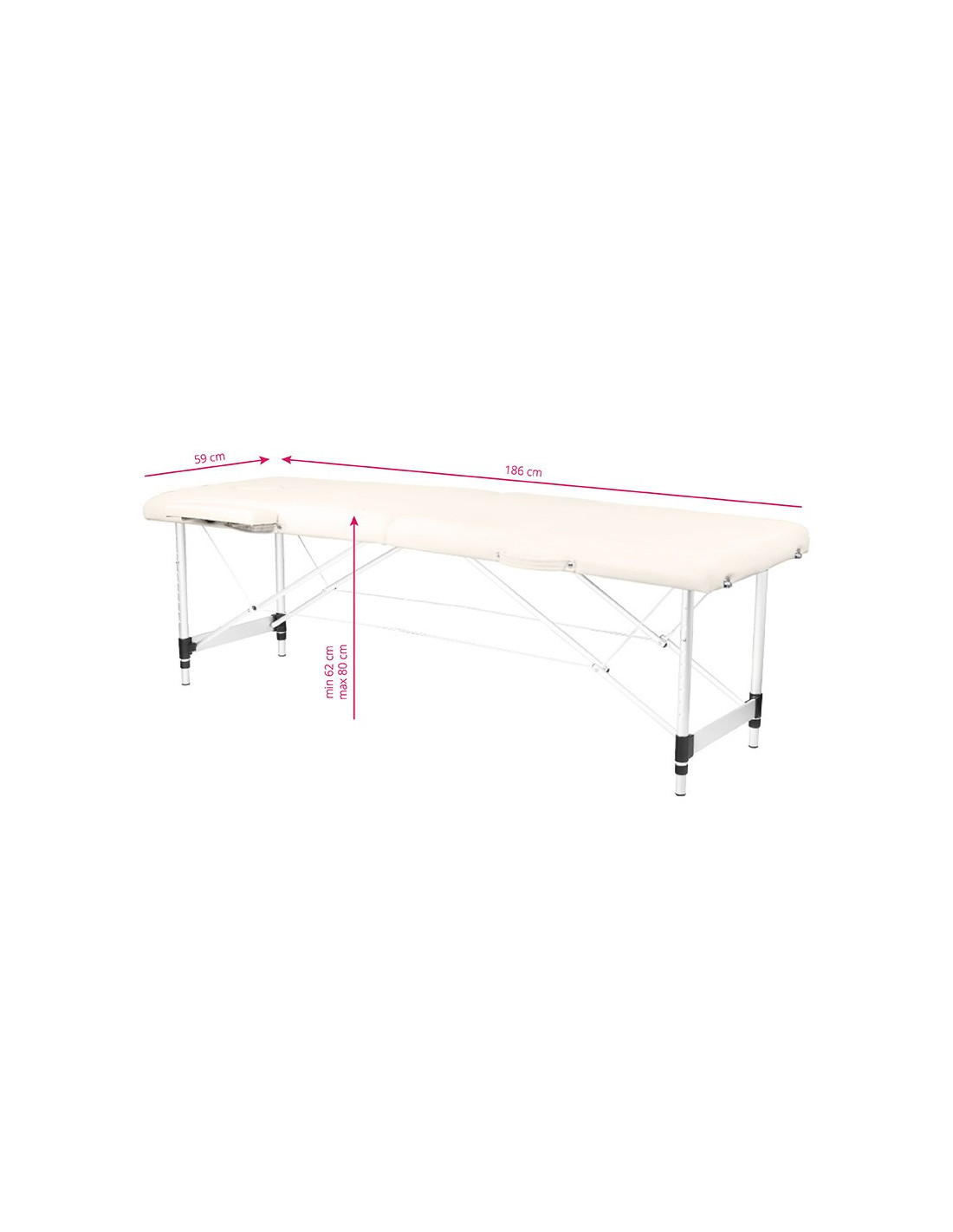 Massageliege 126960 KOMFORTABLE TRAGBARE MASSAGELIEGE AUS ALUMINIUM, 2 TEILIG, CREME