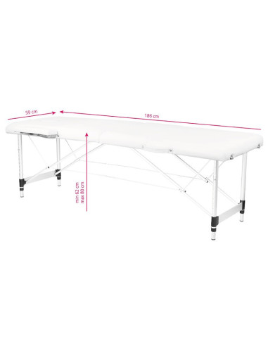 Mesa de Massagem 126962 MESA DE MASSAGEM PORTÁTIL CONFORTÁVEL ALUMÍNIO 2 SEÇÕES BRANCA