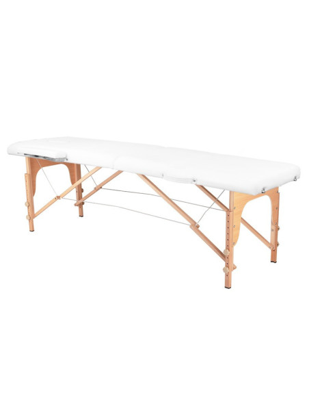 Table de Massage  126965 TABLE DE MASSAGE PLIANTE BOIS CONFORT 2 SECTIONS BLANC