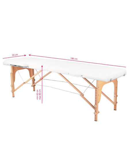 Massageliege 126965 KLAPPBARE MASSAGELIEGE HOLZ KOMFORT 2-TEILIG WEISS