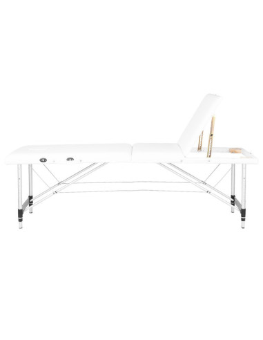TABLE DE MASSAGE PLIANTE ALUMINIUM BLANC CONFORT 3 SEGMENTS