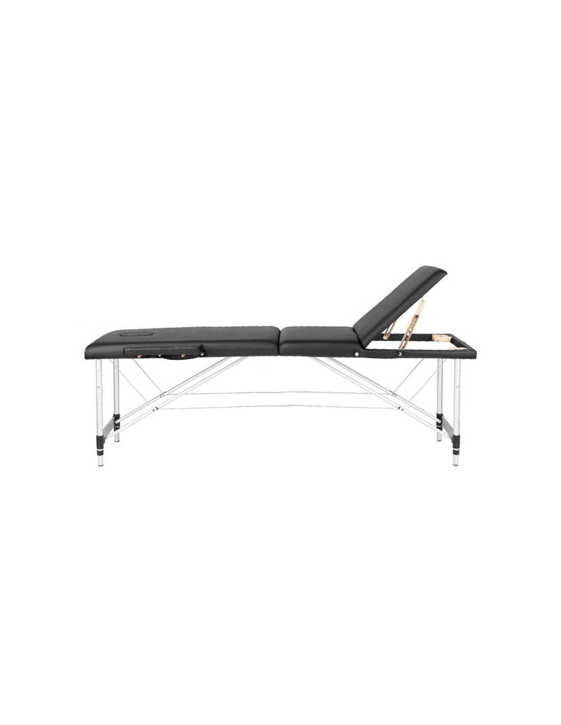 KOMFORT KLAPPBARE MASSAGELIEGE AUS ALUMINIUM, 3-TEILIG, SCHWARZ