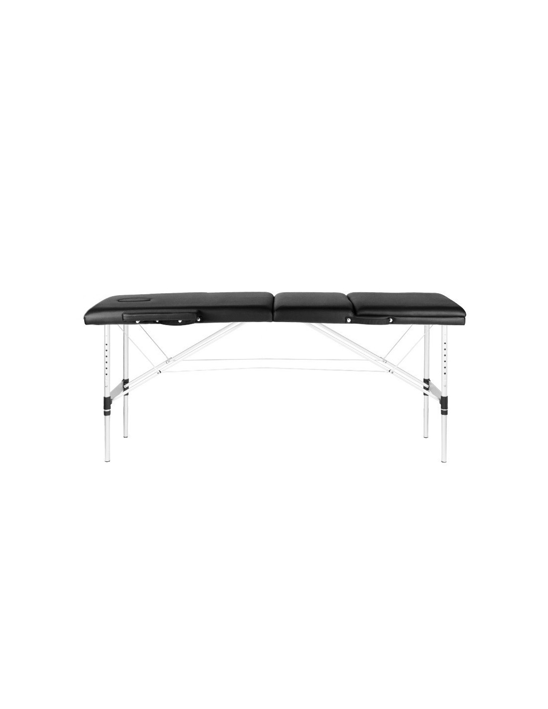 KOMFORT KLAPPBARE MASSAGELIEGE AUS ALUMINIUM, 3-TEILIG, SCHWARZ