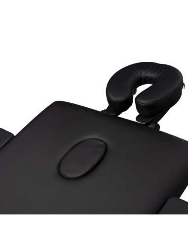 KOMFORT KLAPPBARE MASSAGELIEGE AUS ALUMINIUM, 3-TEILIG, SCHWARZ