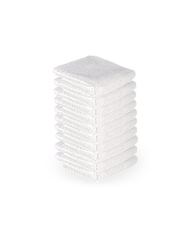 Toalha de microfibra 73x40cm 10 peças branca