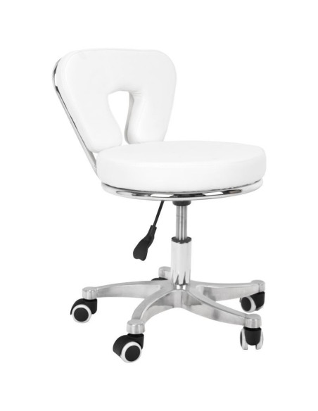Tabouret à roulettes PEDICURE 9266 BLANC