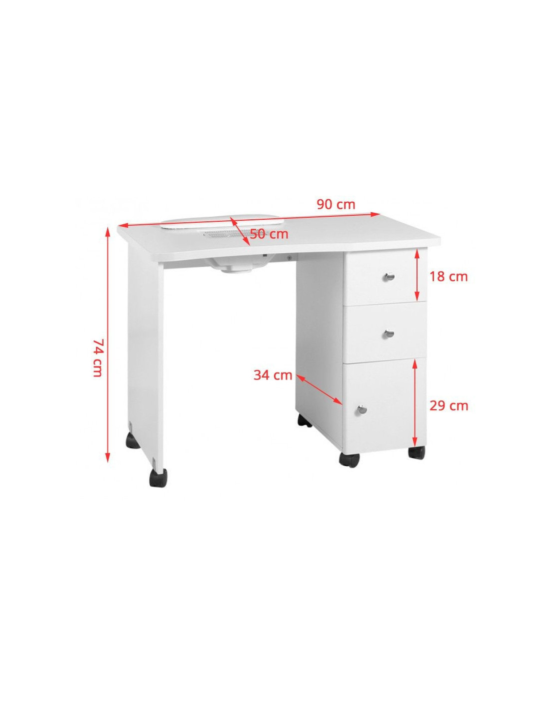Table manucure 	livia G963 blanc