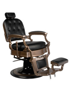 Silla de barbero Ernesto – Bronce y negro mate – Estilo industrial retro profesional