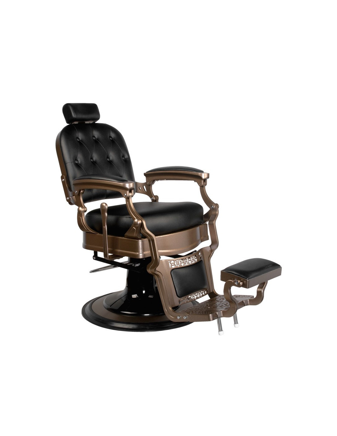 Ernesto Gepolsterter Barberstuhl – Bronze & Mattschwarz 