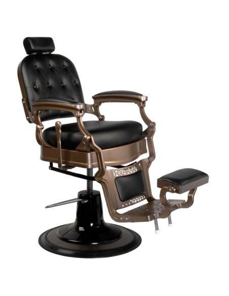 Fauteuil Barbier Ernesto Capitonné – Bronze & Noir Mat 