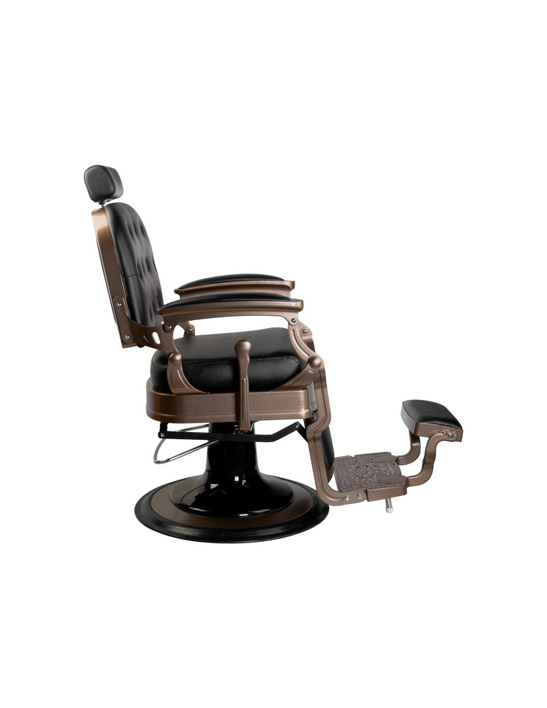 Ernesto Gepolsterter Barberstuhl – Bronze & Mattschwarz 