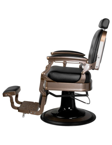 Silla de barbero tapizada Ernesto – Bronce y negro mate