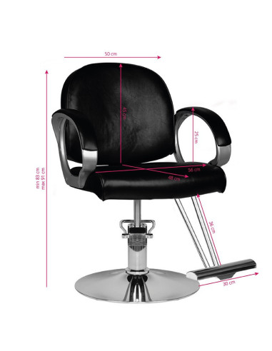 Spezia schwarzer Friseurstuhl {attributes}