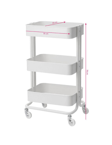 Table - cosmetic trolley hs05 white