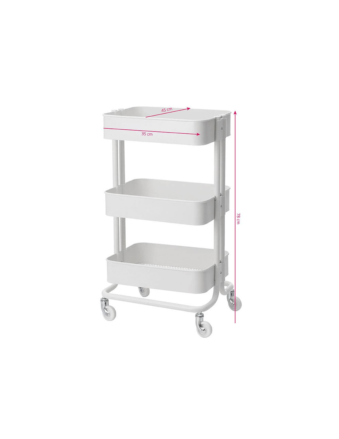 Mesa - carro cosmético hs05 blanco 