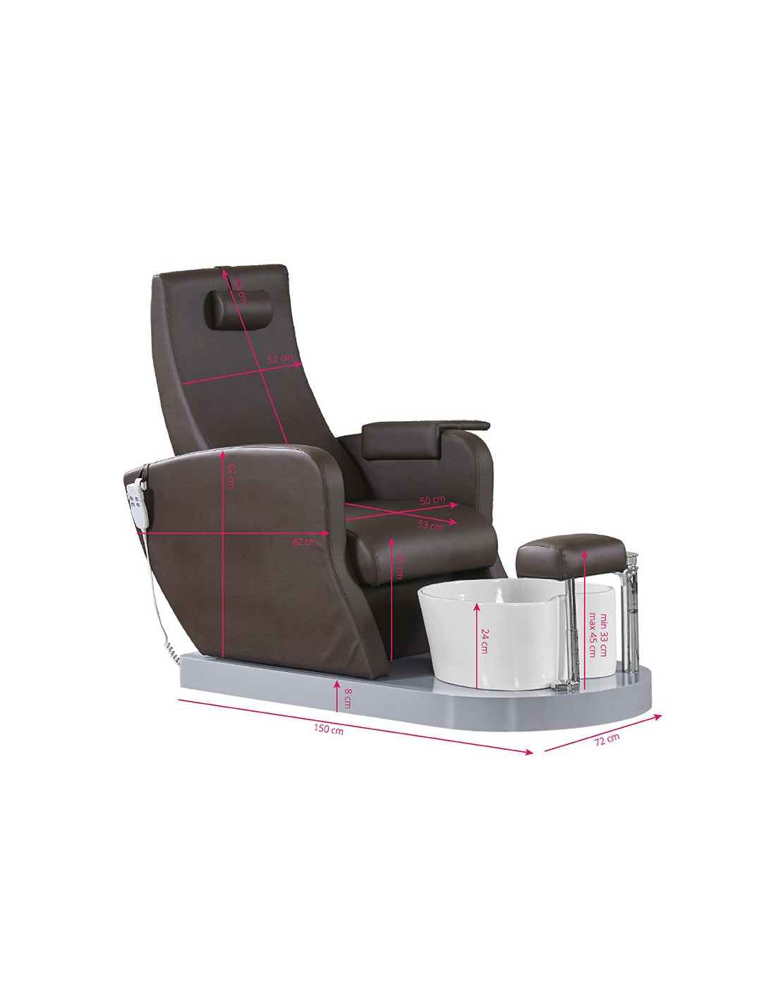 FAUTEUIL SPA POUR PÉDICURE MARRON 