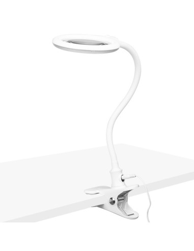 Lupa elegante lampada elegante 30 led smd 5d con base e clip per scrivania 