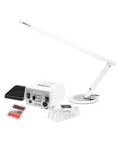 Levigatrice per unghie jd700 bianca + lampada da scrivania slim bianca da 20w